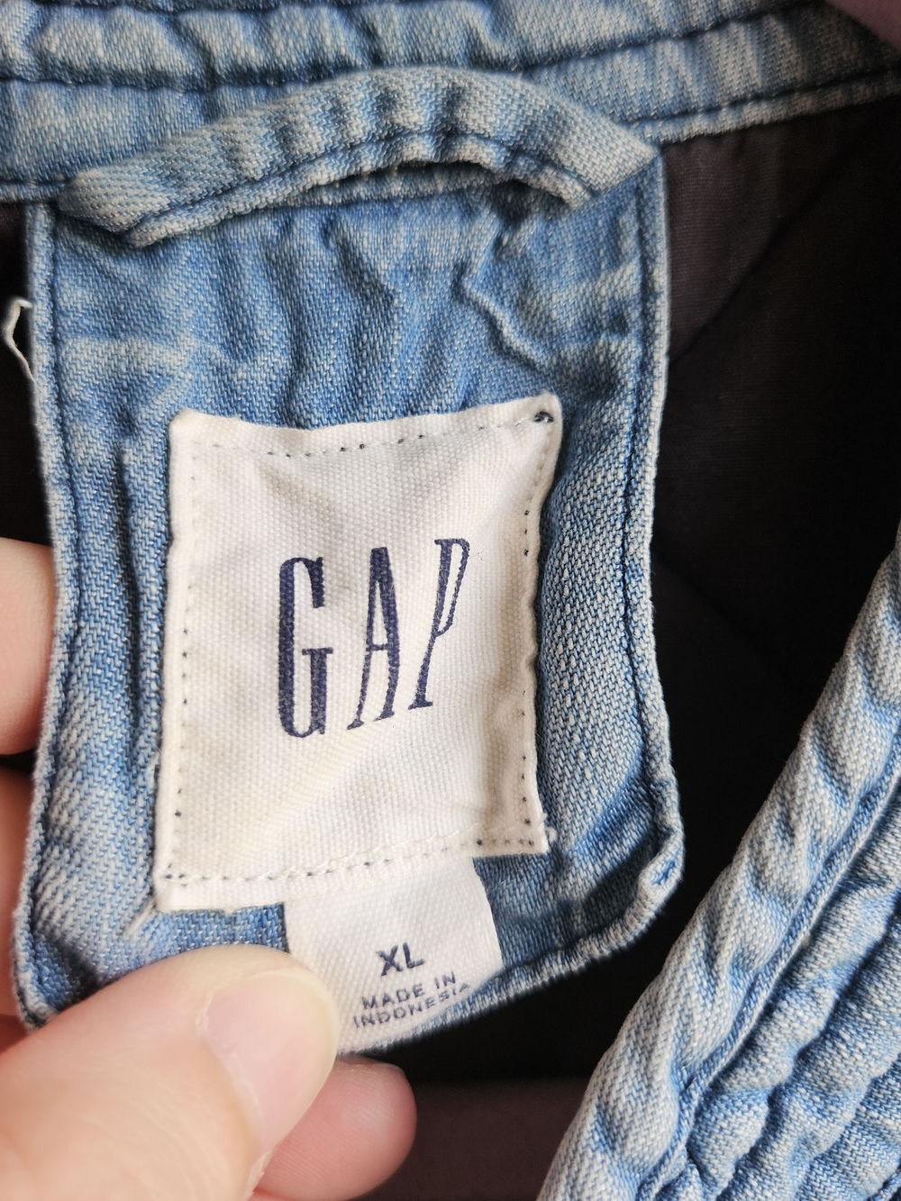 Gap Women's XL Quilted Chambray Bomber Jacket Medium Wash Denim Lightweight - Picture 6 of 7